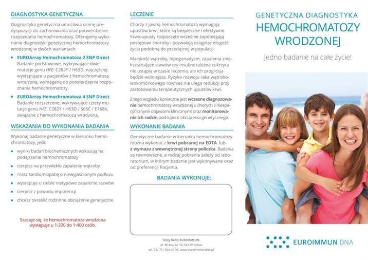 Genetyczna Diagnostyka Hemochromatozy Wrodzonej Ulotki I Plakaty